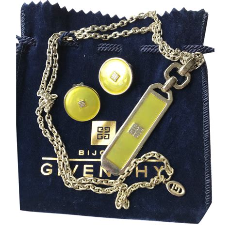 givenchy silver necklace|givenchy necklace and earring set.